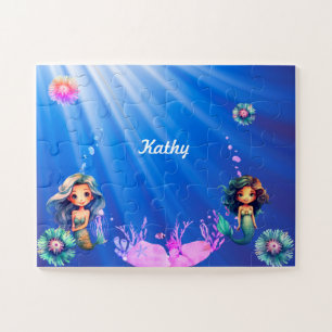 Puzzle Sirena Hermosa nombre personalizado