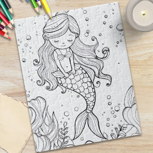 Puzzle Sirena Linda Colorido Oceano