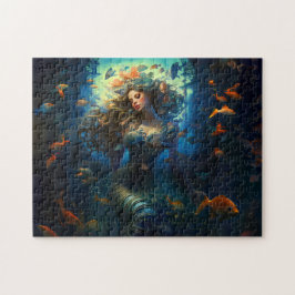 Puzzle Sirena Marina Rodeada de Pintura de Fantasía de Pe