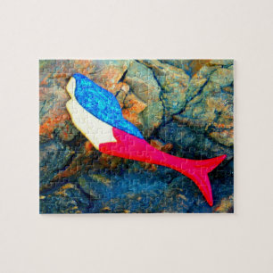 Puzzle sirena roja y azul