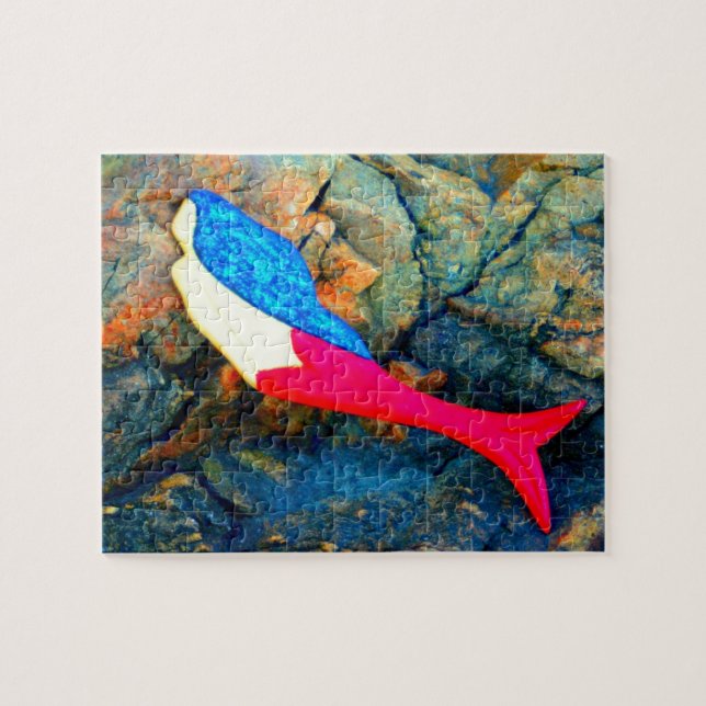 Puzzle sirena roja y azul (Horizontal)