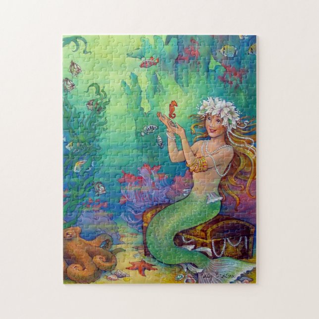 Puzzle Sirena, Seahorse, y pulpo (Vertical)