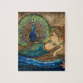 Puzzle Sirena y pavo real