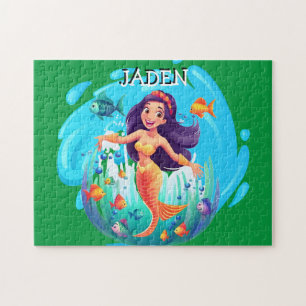 Puzzle Sirenas, peces salpicando en el agua personalizada