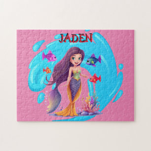 Puzzle Sirenas, peces salpicando en el agua personalizada