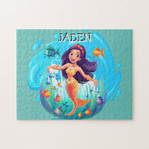 Puzzle Sirenas, peces salpicando en el agua personalizada
