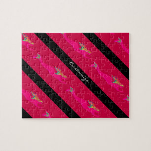 Puzzle Sirenas rosadas de buceo rojas/negras
