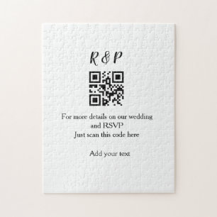 Puzzle sitio web de boda rsvp q r código agregar nombre t