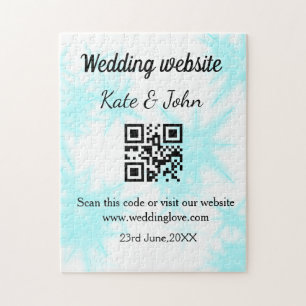 Puzzle Sitio web de boda simple minimal QR código agregar