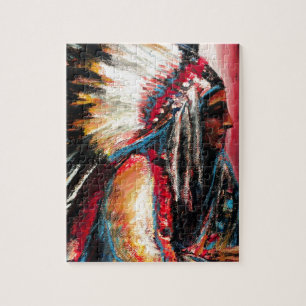 Puzzle Sitting Bull in Color