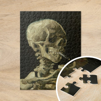 Puzzle Skeleton con un cigarrillo en llamas | Van Gogh