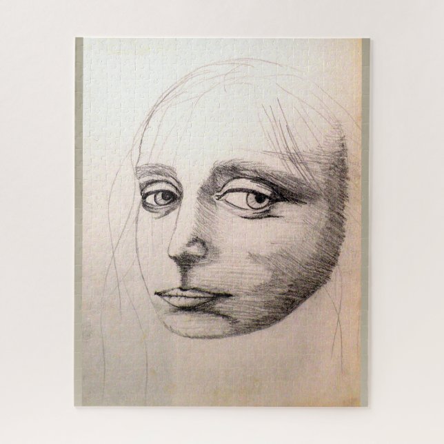 Puzzle Sketch of a girl. Study of da Vinci by D.C.B. (Vertical)