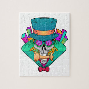 Puzzle Skull en ajedrez con pieza de ajedrez Rook