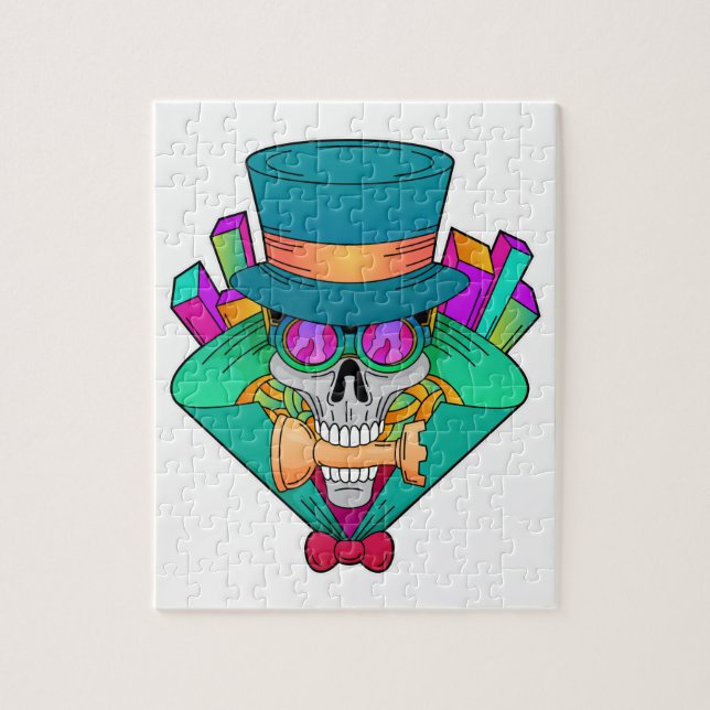 Puzzle Skull en ajedrez con pieza de ajedrez Rook (Vertical)