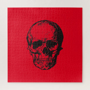 Puzzle Skull Red Pop Art