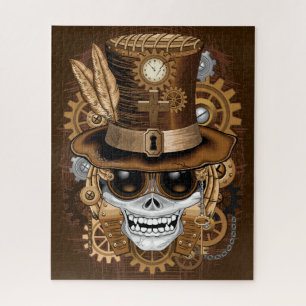 Puzzle Skull Steampunk Voodoo Retro Machine