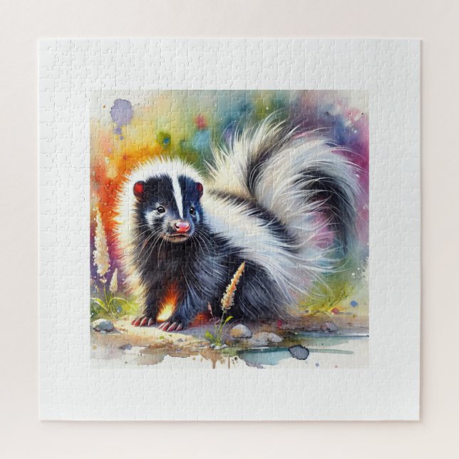 Puzzle Skunk in Harmony 310824AREF122 - Watercolor (Vertical)