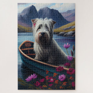Puzzle Skye Terrier en un remo: Una aventura panorámica