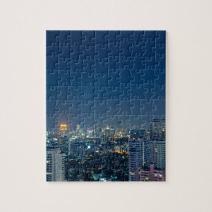 Puzzle Skyline de Bangkok con panorama nocturno
