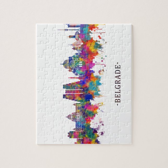 Puzzle Skyline de Belgrado Serbia (Vertical)