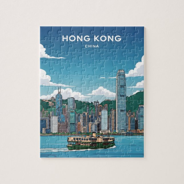 Puzzle Skyline de Hong Kong (Vertical)