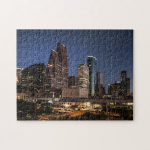 Puzzle Skyline de Houston   Luces nocturnas y foto de la 