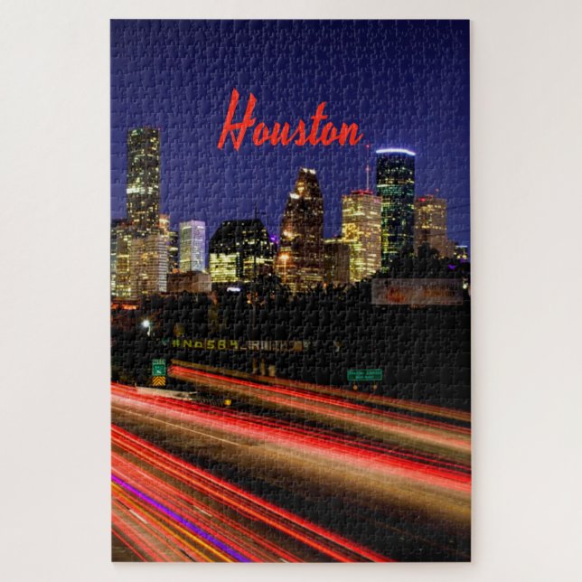 Puzzle Skyline de Houston Texas (Vertical)