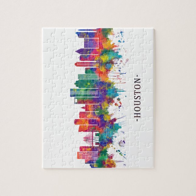 Puzzle Skyline de Houston Texas (Vertical)