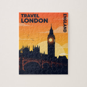 Puzzle Skyline de Londres al atardecer con el gran ben