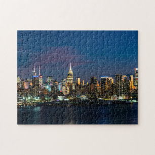 Puzzle Skyline de Nueva York en la noche 2023