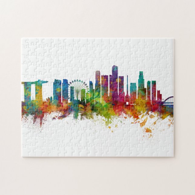 Puzzle Skyline de Singapur (Horizontal)