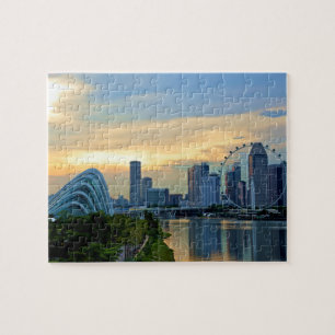 Puzzle Skyline de Singapur junto al sol