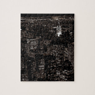 Puzzle Skyline Nocturno Sepia de Nueva York
