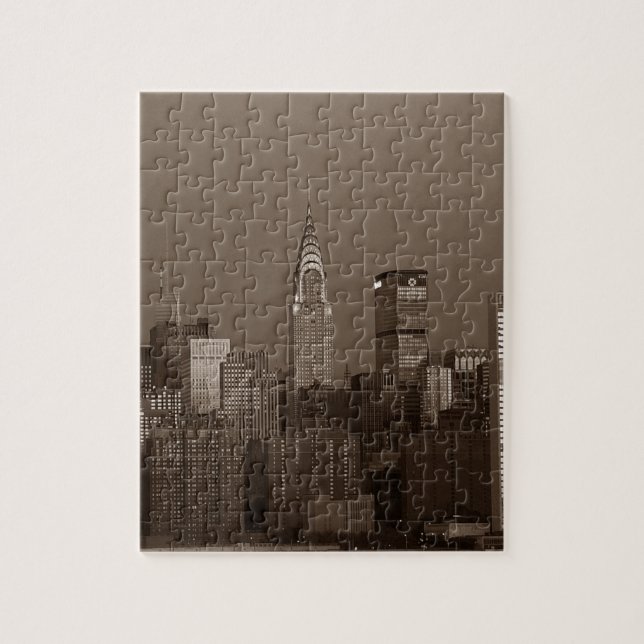 Puzzle Skyline Sepia New York (Vertical)