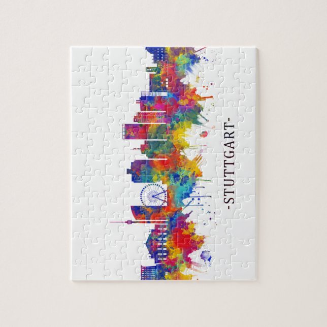 Puzzle Skyline Stuttgart Germany (Vertical)