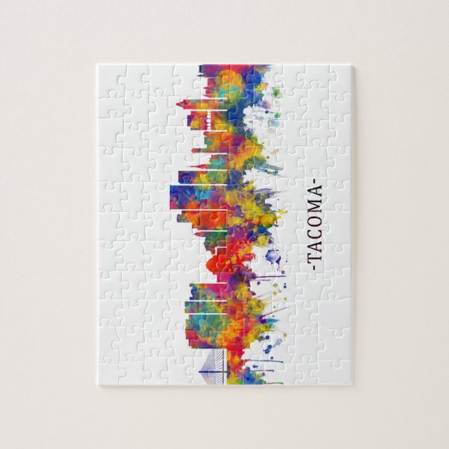 Puzzle Skyline Tacoma Washington (Vertical)