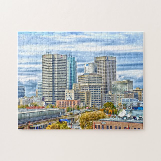 Puzzle Skyline Winnipeg Canadá. (Horizontal)