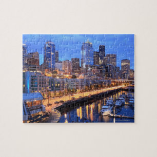 Puzzle Skyline y puerto de Seattle, Estado de Washington