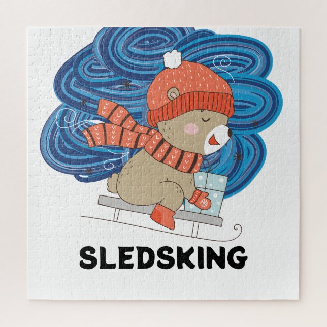 Puzzle Sledsking Personalizable (Vertical)