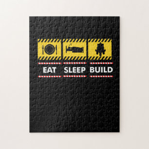 Puzzle Sleep Eat Build Repetir bloques de construcción la