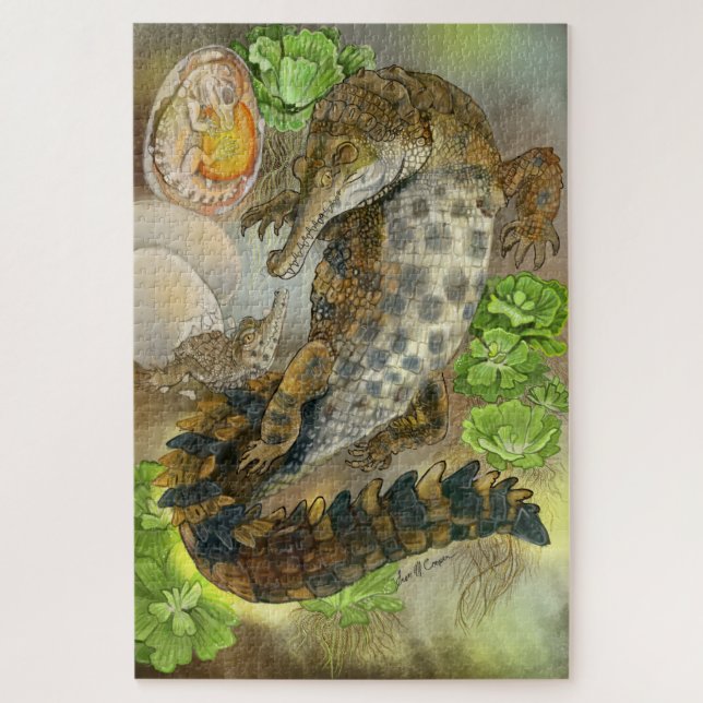 Puzzle Slender Snoued Crocodile (Vertical)