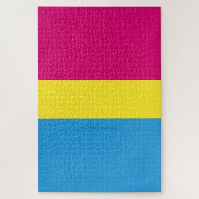 Puzzle SlipperyJoe bandera pansexual del orgullo amarillo (Vertical)