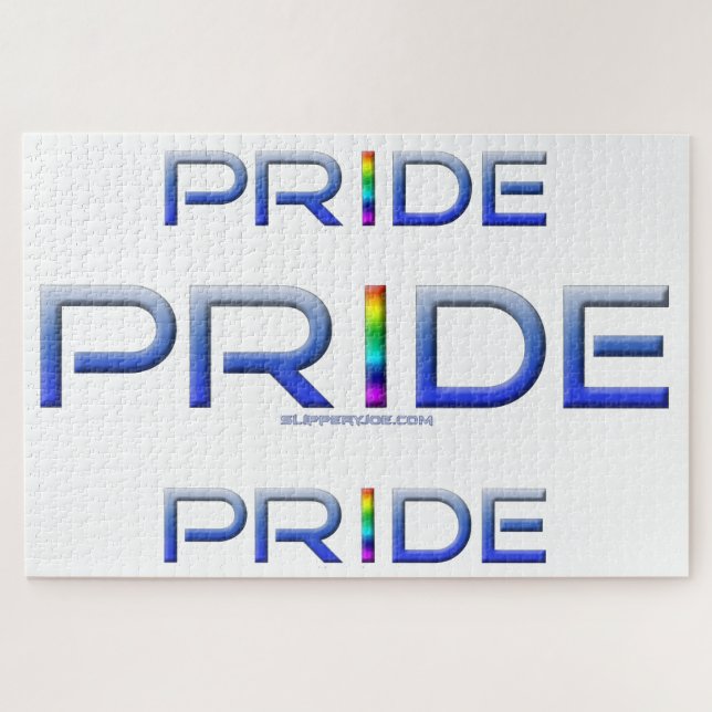Puzzle SlipperyJoe's Colorful Pride word blue rainbow col (Horizontal)