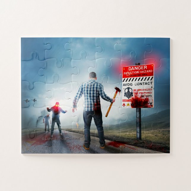 Puzzle SlipperyJoe's feliz Halloween ojos brillantes zomb (Horizontal)