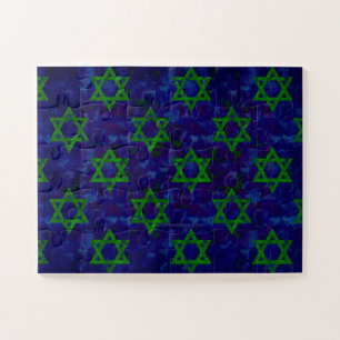 Puzzle SlipperyJoe's Hanukkah filas verdes Estrellas de D