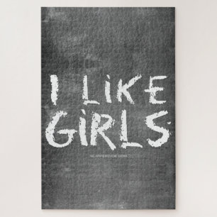 Puzzle SlipperyJoe's Me gustan las chicas pizarra sucia o