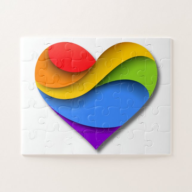 Puzzle SlipperyJoe's Pride Heart Curves heart shape three (Horizontal)