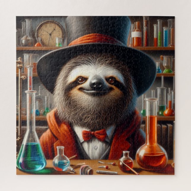 Puzzle Sloth Mad Scientist (Vertical)
