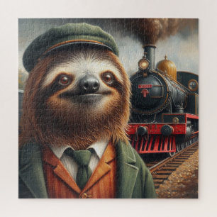 Puzzle Sloth Train Engineer