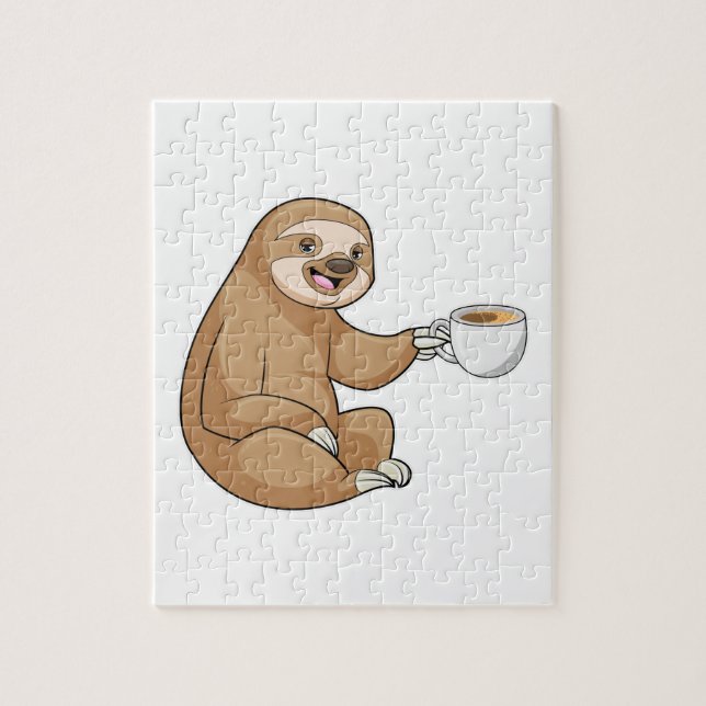 Puzzle Sloth with Cup (Vertical)